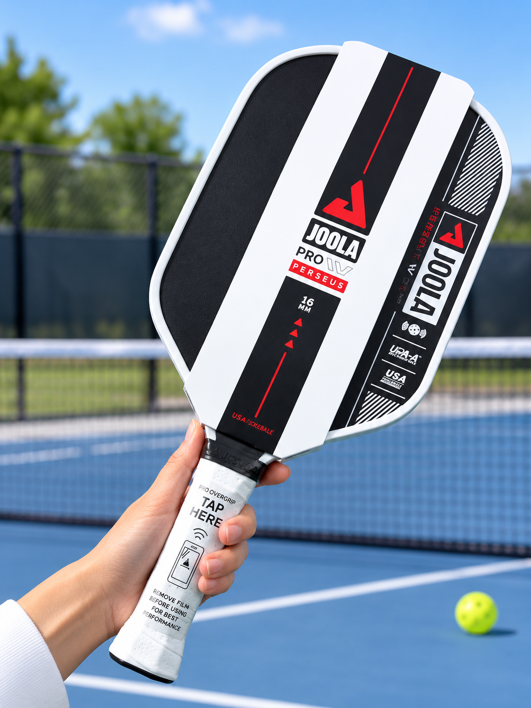 JOOLA Pro Perseus 16mm Pickleball Paddle | Black White Red
