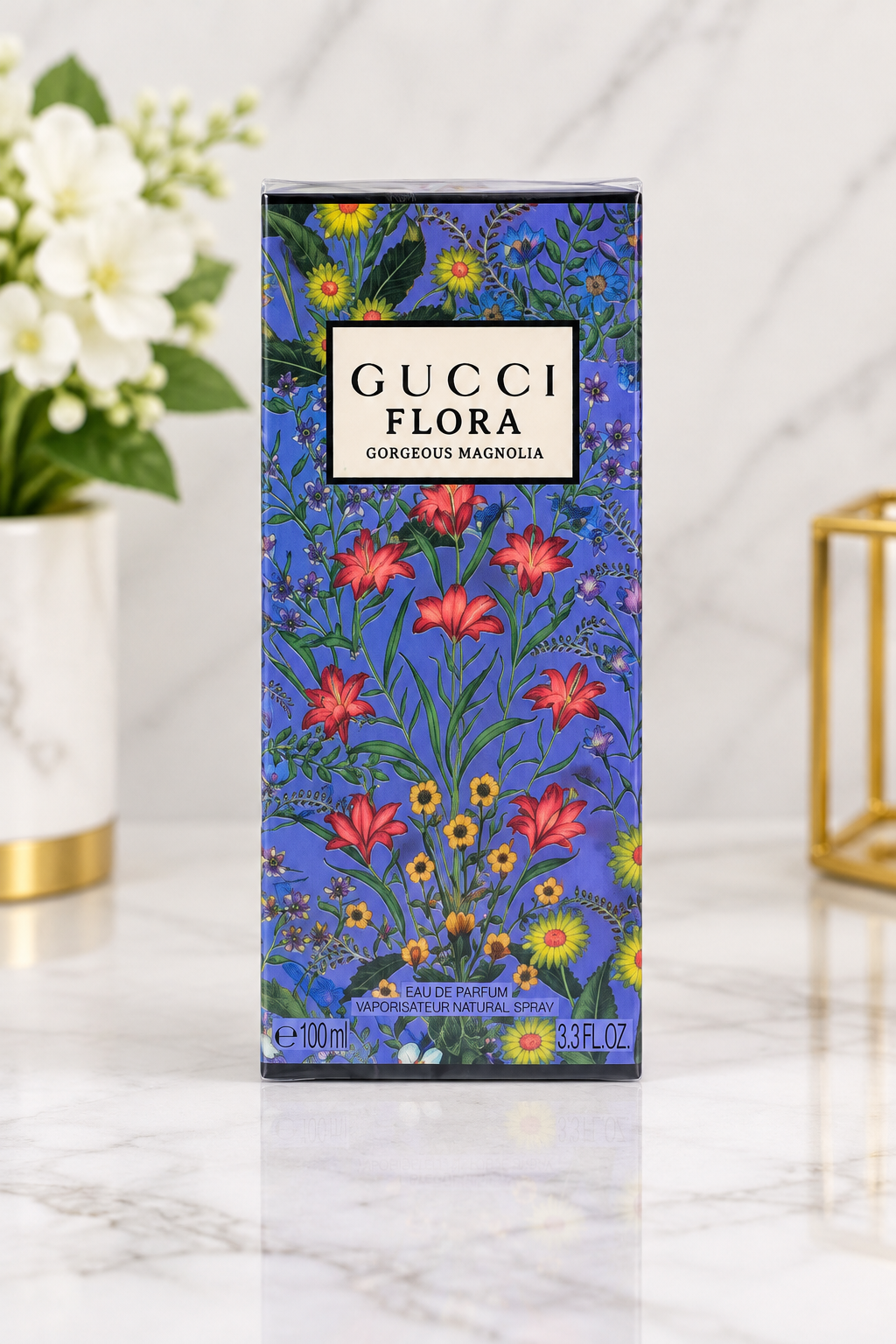 Gucci Flora Gorgeous Magnolia Eau de Parfum 100ml 3.3 fl oz perfume box